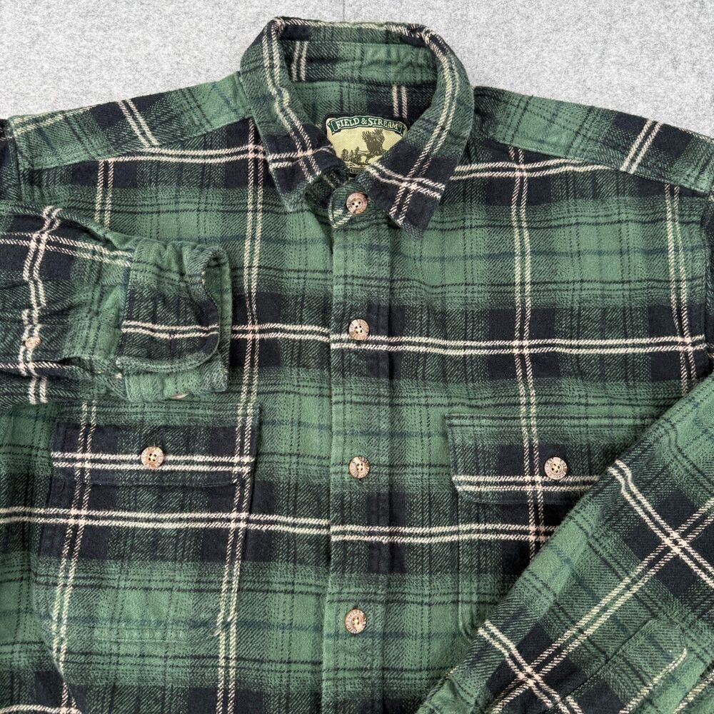 Field & Stream Men's Flannel Shirt Large Tall Long Sleeve Button Lumberjack